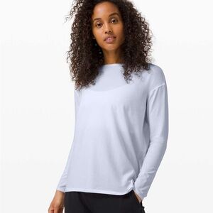 Lululemon LA Back In Action Long Sleeve Shirt Day Dream Speckled Blue Size Small